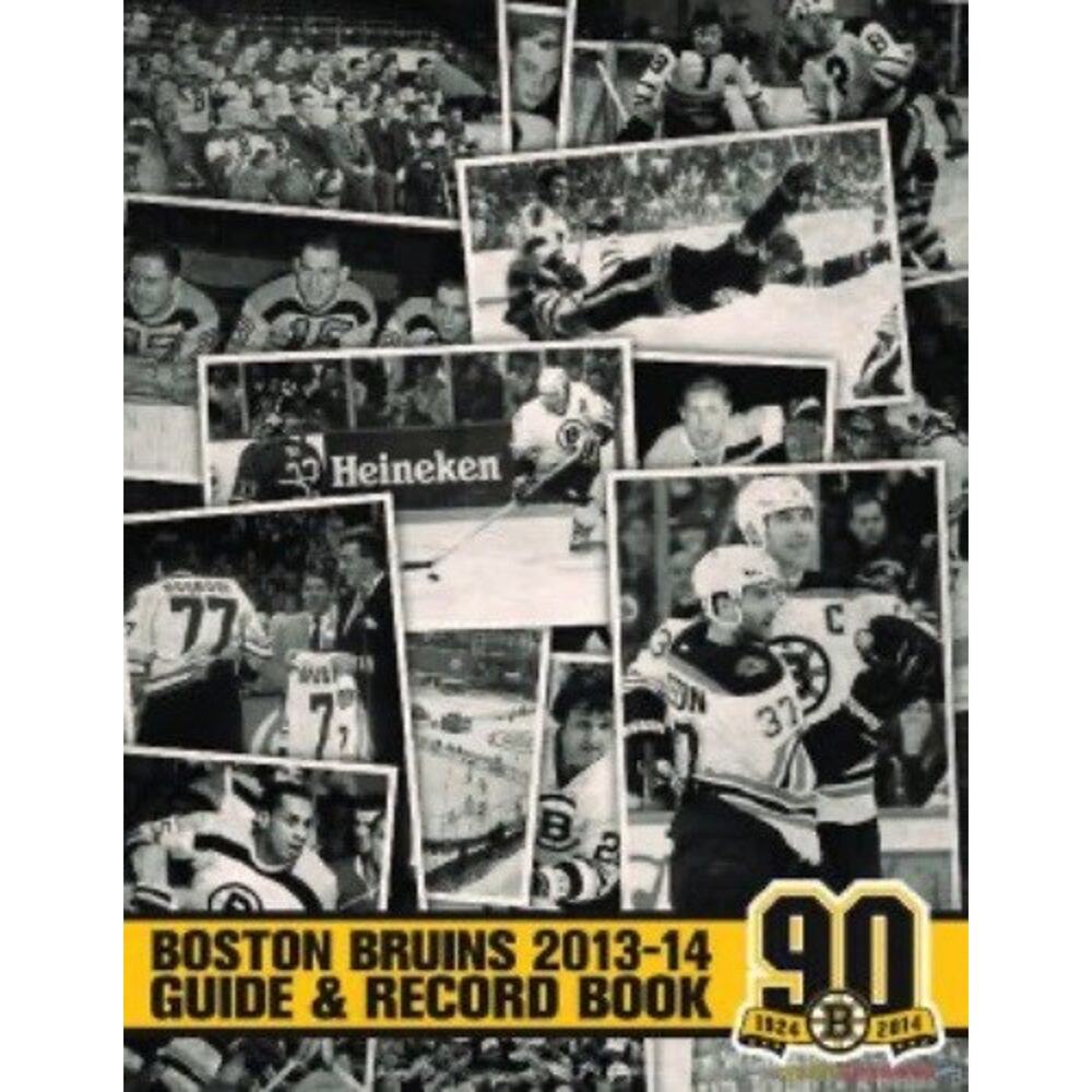 Boston Bruins 2013-14 Guide & Record Book 90th Cover On 12x8in Metal Sign